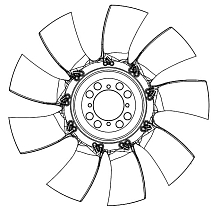 Крыльчатка вентилятора для автомобилей КАМАЗ Компас 9 (43089)/JAC N75/N80/N90