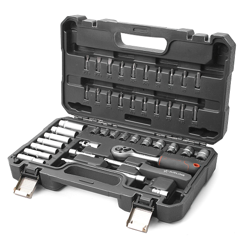 Набор головок и принадлежностей 43пр. (головки 1/4") пласт.кейс