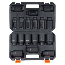 Набор головок ударных 1/2"DR L=78мм, 9пр. (29-38мм) пласт.кейс