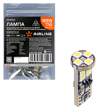 Лампа светодиодная W5W (T10) PRO, 6000K (Белый), 12/24В, 2.5Вт, 12LED, Биполярная, Обманка CAN bus