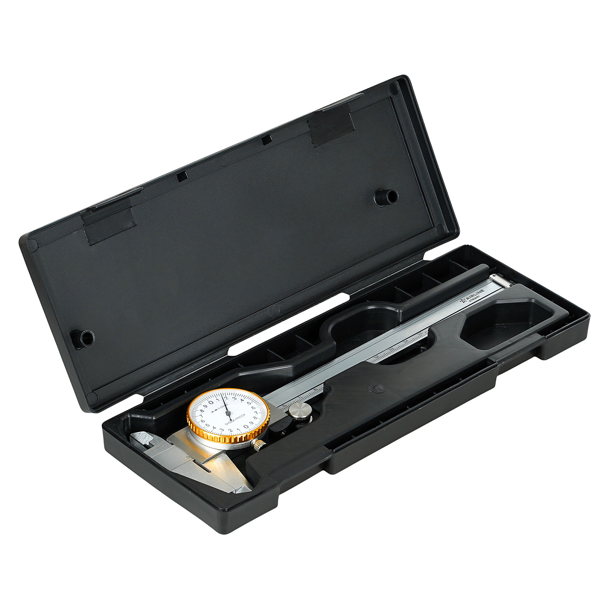 Штангенциркуль стрелочный 150мм, шаг 0.02мм, стальной, глубиномер, кейс