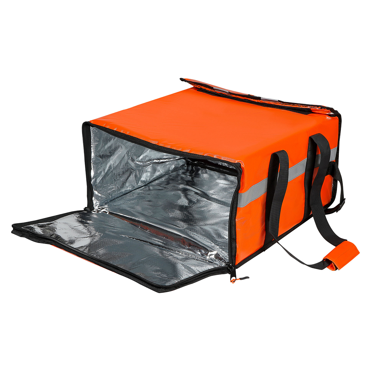 Сумка-холодильник (термосумка) для пиццы, 55л, 47*47*25см, быстрый доступ, оранжевая