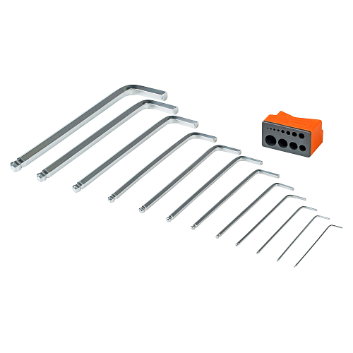 Набор ключей шестигранных удлинённых с шаром 12пр. (1.5-14мм) пласт.подвес