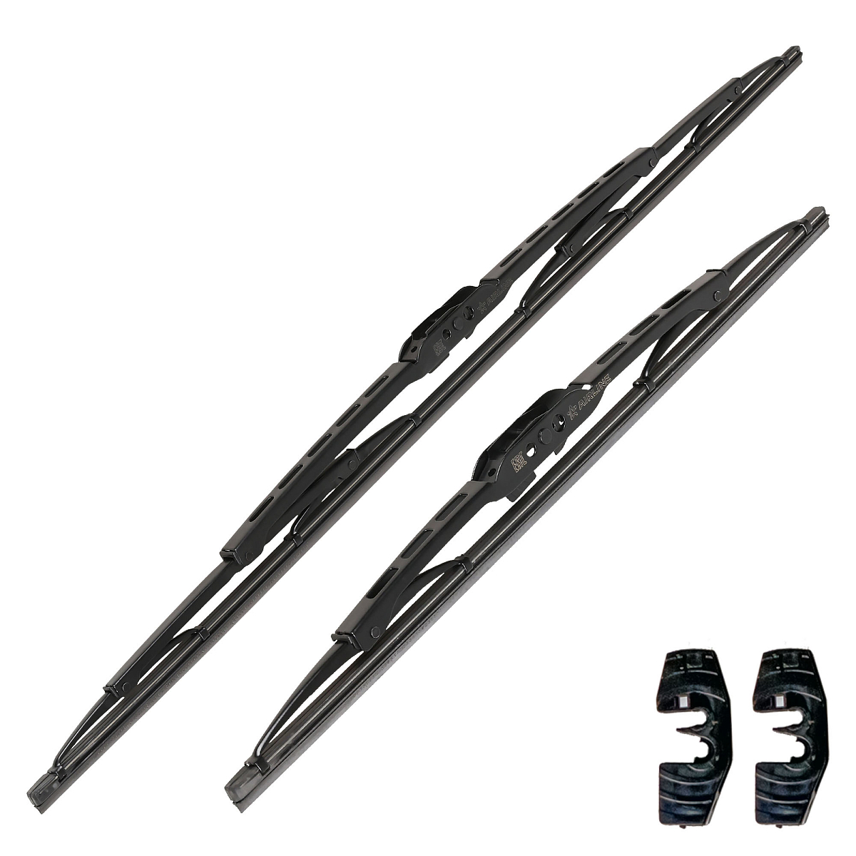 Щетки стеклооч комплект (2 штуки) 600/450мм (24"/18") каркасные с креплением "Крючок 9х3, 9х4 мм" (AWBJ009) МП-серия