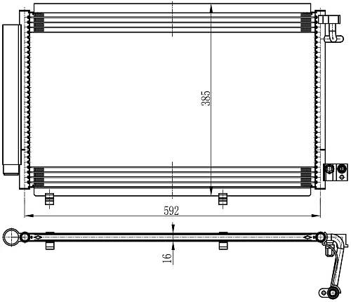 Радиатор кондиционера для автомобилей Ford Fiesta (08-) 1.2/1.4i