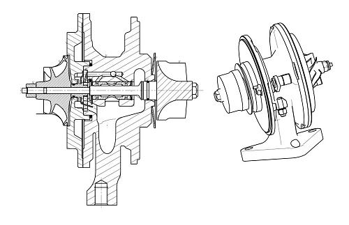 Картридж турбокомпрессора для а/м VW Transporter T5 (03-) 2.5D (тип K04VGT)