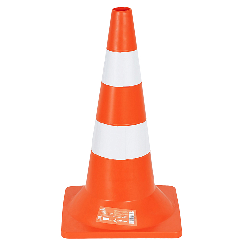 Конус дорожный 520мм, 2 световозвр.полосы с утяжелителем, оранжевый