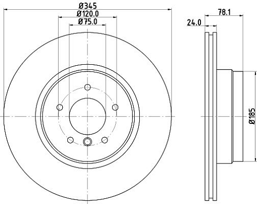 Диски тормозные для автомобилей BMW X5 (E70) (07-)/X5 (F15) (13-) / X6 (E71/F16) (08-)/(14-) задний d=345