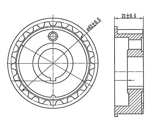 Шкив ГРМ для автомобилей Лада Granta (дв. 21116) коленвала без штифта