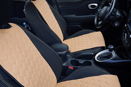 Накидки "Алькантара", передние (2 шт.), бежевые