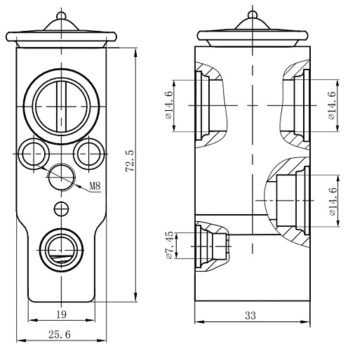 Клапан расширительный кондиционера (ТРВ) для автомобилей Hyundai Getz (02-)