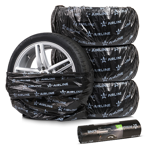 Пакеты для колес R12-22 PRO, 20 шт в рулоне, 115x115 см, ПНД повыш.прочн. 25 мкм, черн.