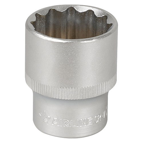 Головка торцевая 1/2"DR двенадцатигранная 27мм, L=38мм пласт.подвес