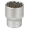 Головка торцевая 1/2"DR двенадцатигранная 27мм, L=38мм пласт.подвес
