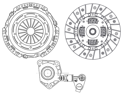 Комплект сцепления для автомобилей Ford Focus III (11-) 1.6i / Mondeo IV (07-) 1.6i в сборе с гидравлической муфтой