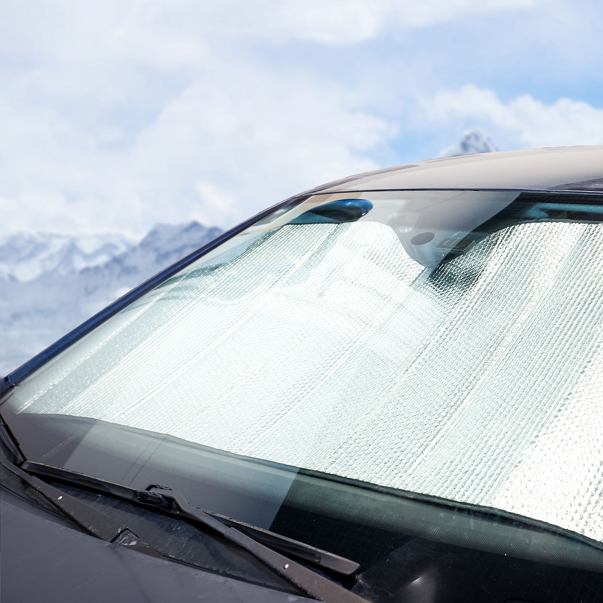 Шторка солнцезащитная 70*135см на лобовое стекло, 140г/м2, серая