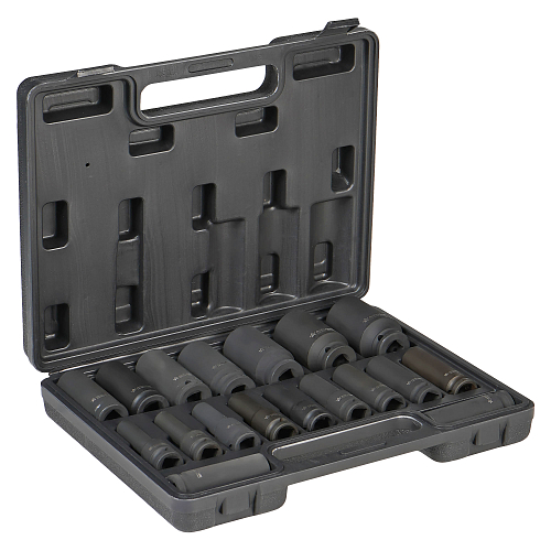 Набор головок ударных 1/2"DR L=78мм, 12гр. 18пр. (8-32мм) пласт.кейс.