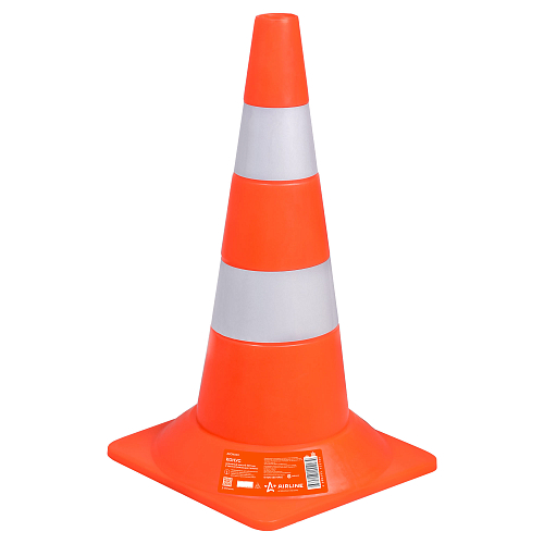 Конус дорожный 520мм, мягкий, 2 световозвращающие полосы, оранжевый