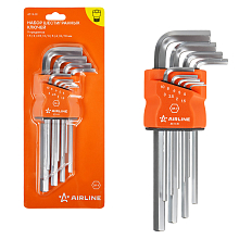 Набор ключей шестигранных 9пр. (1.5-10мм) пласт.подвес