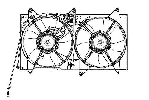 Электровентилятор охлаждения для автомобилей Chery Fora (A21) (06-) (2 вентилятора) (с кожухом)