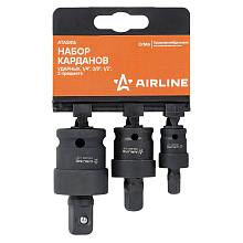 Набор карданов ударных 1/4", 3/8", 1/2" 3пр. пласт.подвес