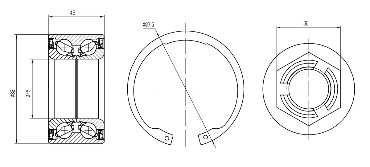 Ремкомплект ступицы передней для автомобиля Ford Kuga (08-)
