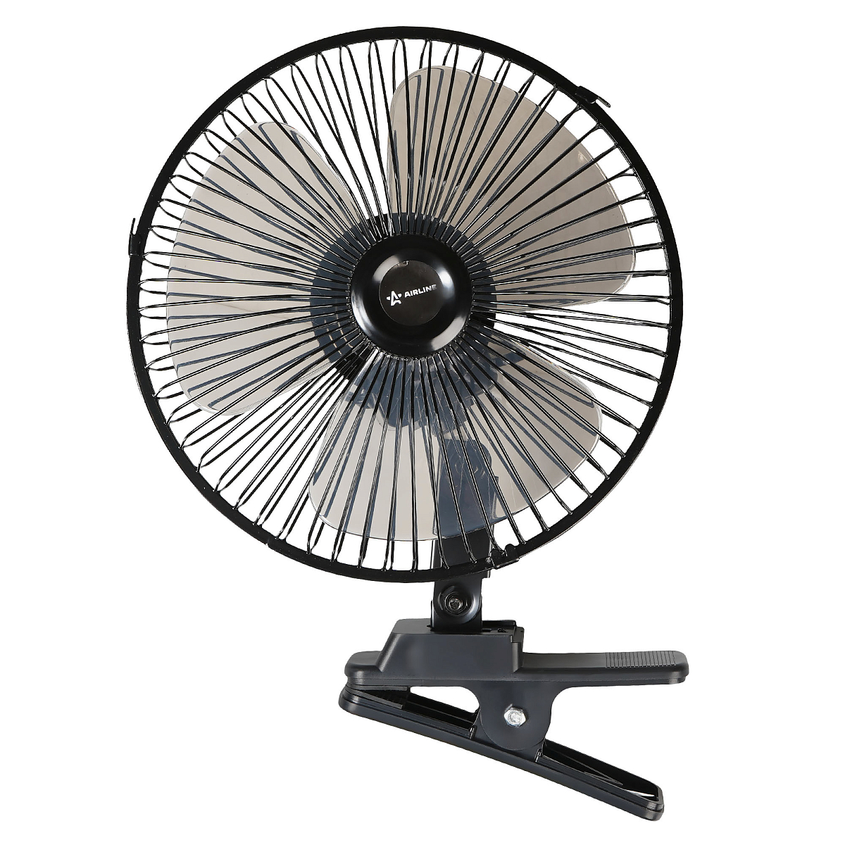 Вентилятор в салон 22см, 24В PRO, с автоповоротом, металл.корпус, прищепка