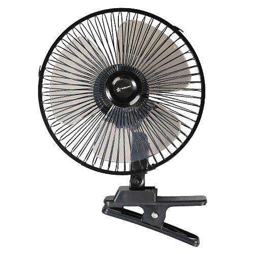 Вентилятор в салон 22см, 24В PRO, с автоповоротом, металл.корпус, прищепка