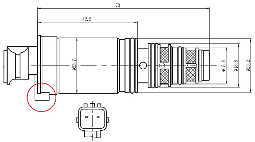 Клапан регулирующий компрессора кондиц. для автомобилей Astra J (10-) (тип Delphi кор. разъем)