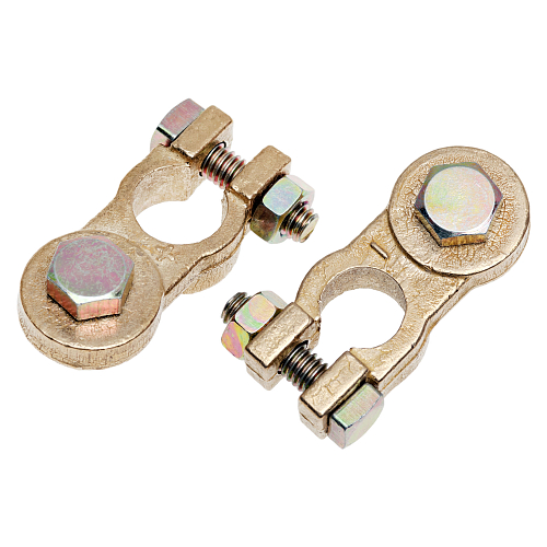 Клеммы АКБ в комплекте латунь, болт, 10 мм