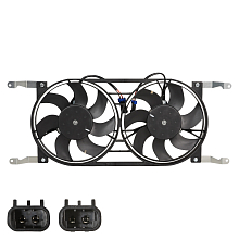 Электровентилятор охлаждения для автомобилей УАЗ Patriot (12-) (2 вент.) (с кожухом) A/C+