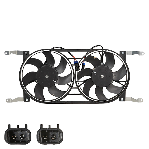 Электровентилятор охлаждения для автомобилей УАЗ Patriot (12-) (2 вент.) (с кожухом) A/C+