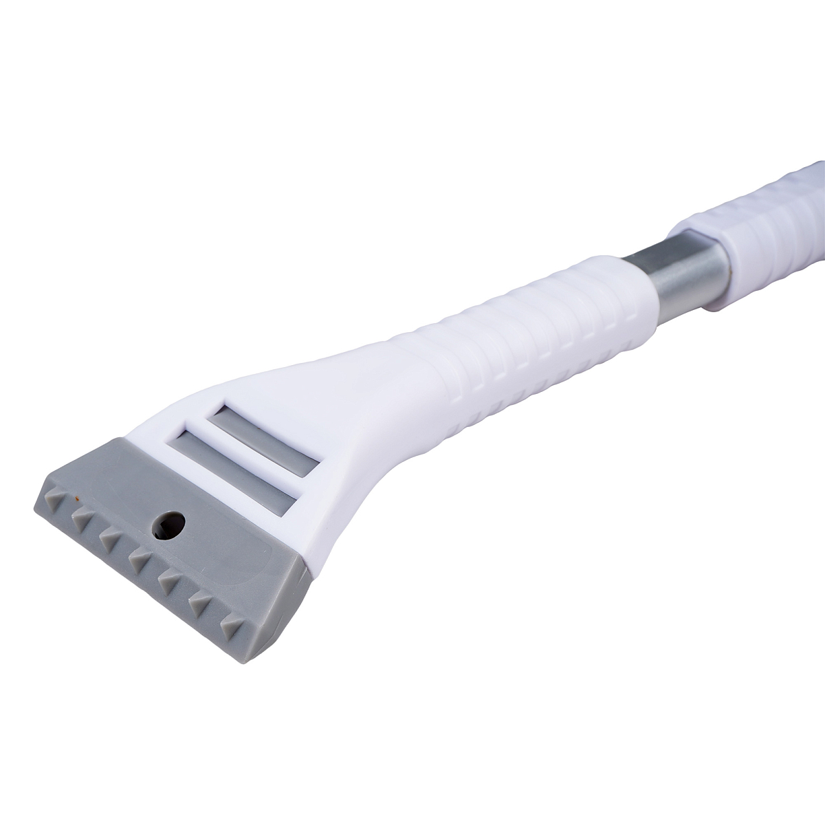 Щетка от снега и льда с плоской телескоп.рукояткой с мягкой распушённой щетиной + скребок (60-88 см)