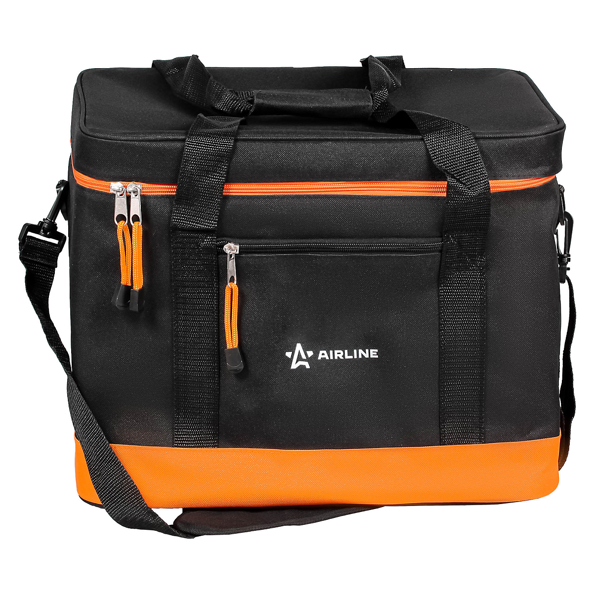 Сумка-холодильник (термосумка) 40 л, 41*31*32 см, цвет черный/оранжевый