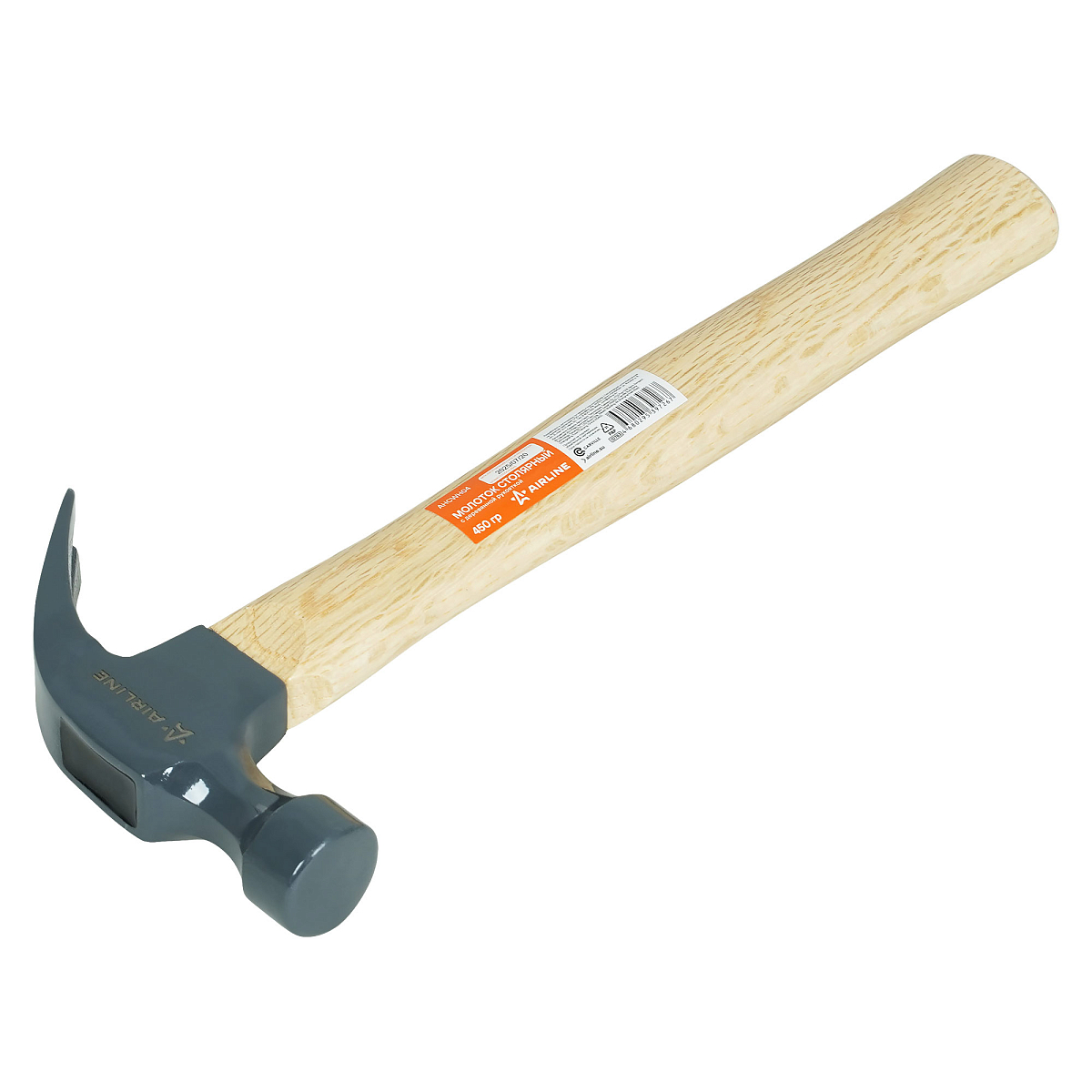 Молоток столярный с деревянной рукояткой