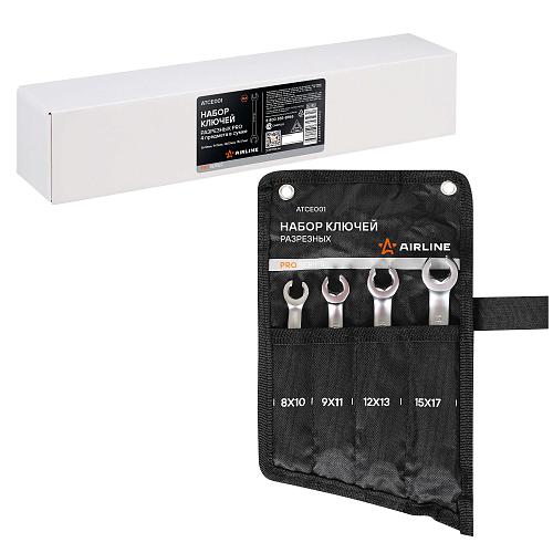 Набор ключей разрезных PRO 4пр. (8x10-15x17мм) сумка