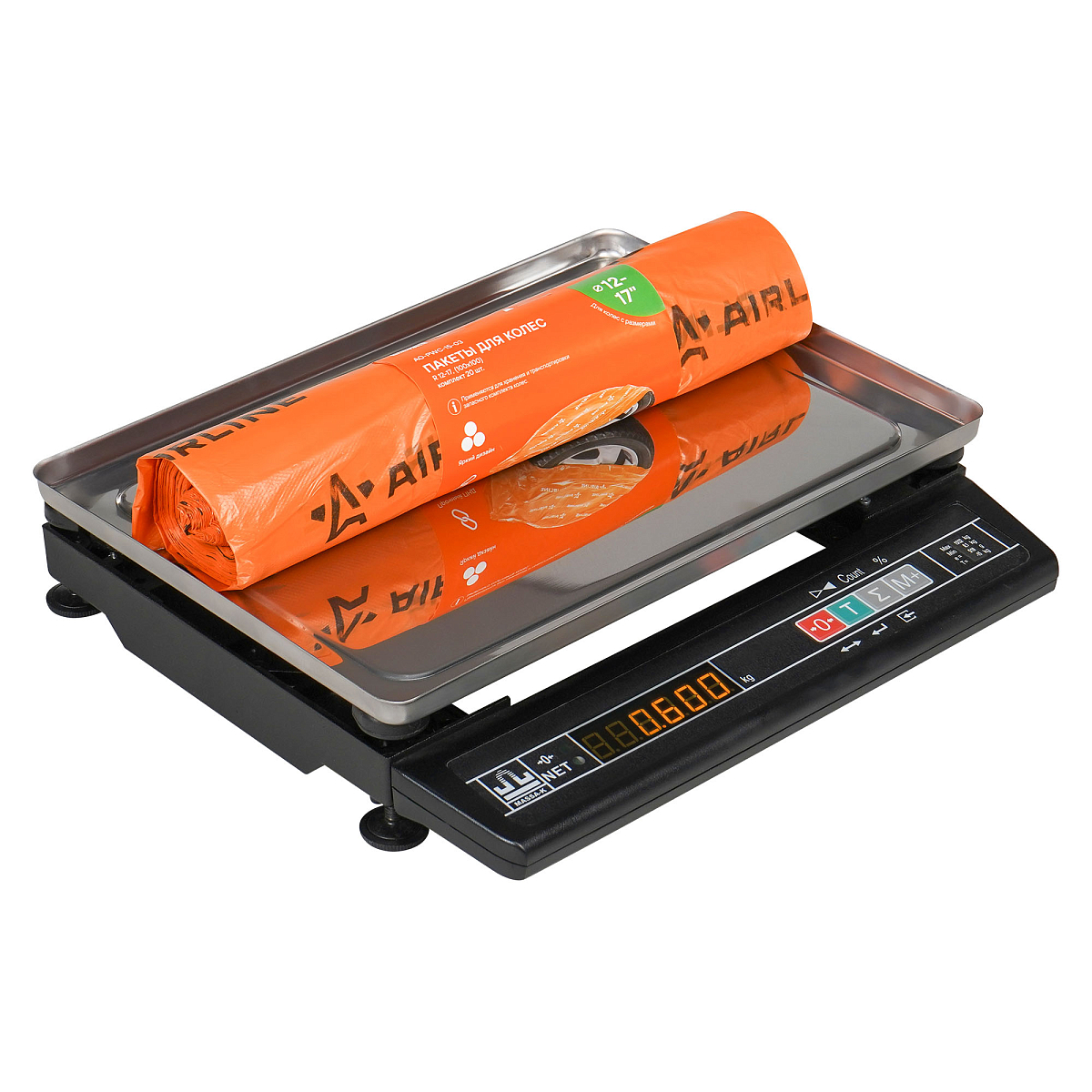 Пакеты для колес R12-17, 20 шт в рулоне, 100х100 см, 18 мкм, оранж.