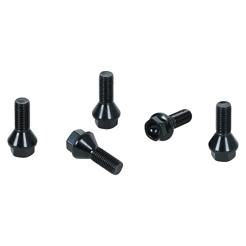 Болт колесный M12x1,5x25x45, конус, ключ 17, чёрный электрофорез, 20 шт для а/м BMW
