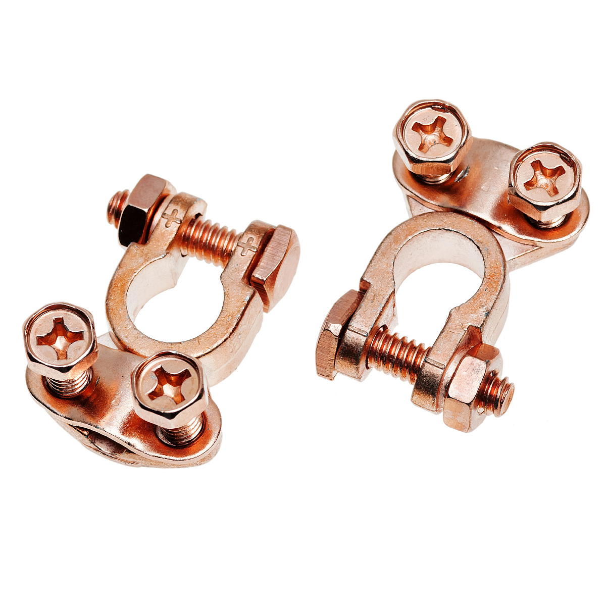 Клеммы АКБ в комплекте латунь, прижимная планка до 50 мм Asia type 3