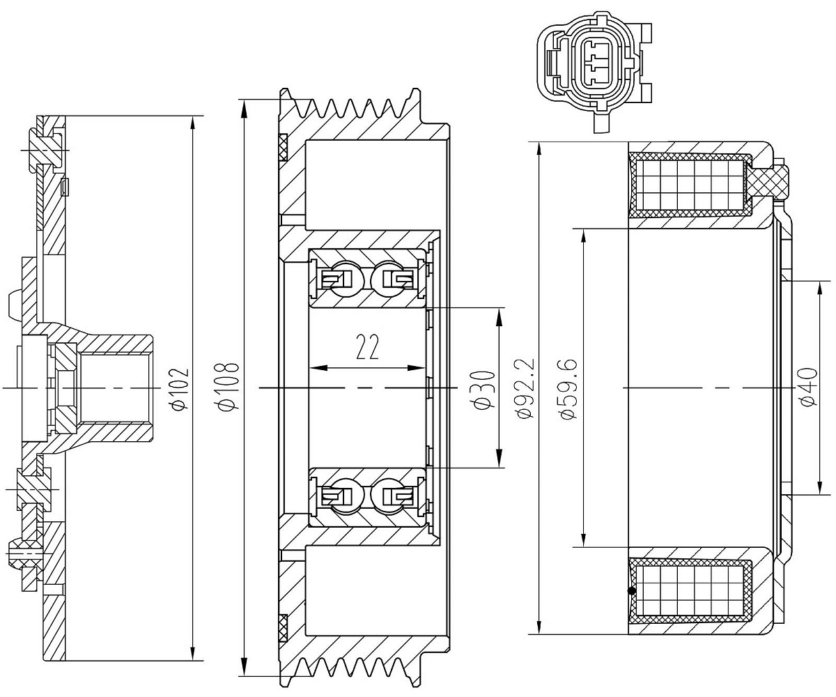 Муфта электромагнитная для компрессоров LCAC 0194 LUZAR