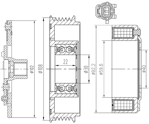 Муфта электромагнитная для компрессоров LCAC 0194 LUZAR
