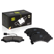 Колодки тормозные дисковые передние для автомобилей Fiat Ducato (06-) с тормозной системой Brembo 169x69мм (в комплекте с 2-мя датчиками)