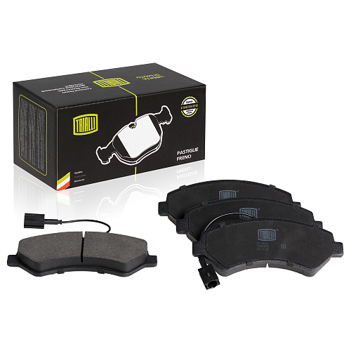 Колодки тормозные дисковые передние для автомобилей Fiat Ducato (06-) с тормозной системой Brembo 169x69мм (в комплекте с 2-мя датчиками)