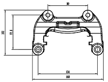 Скоба тормозного суппорта для автомобилей Chery Tiggo 4 Pro (20-) задняя (автомобиль с электродвигателем стояночного тормоза)
