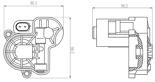 Электродвигатель стояночного тормоза для автомобилей VW Tiguan (16-) / Skoda Kodiaq (16-) левый (диск 300x12)