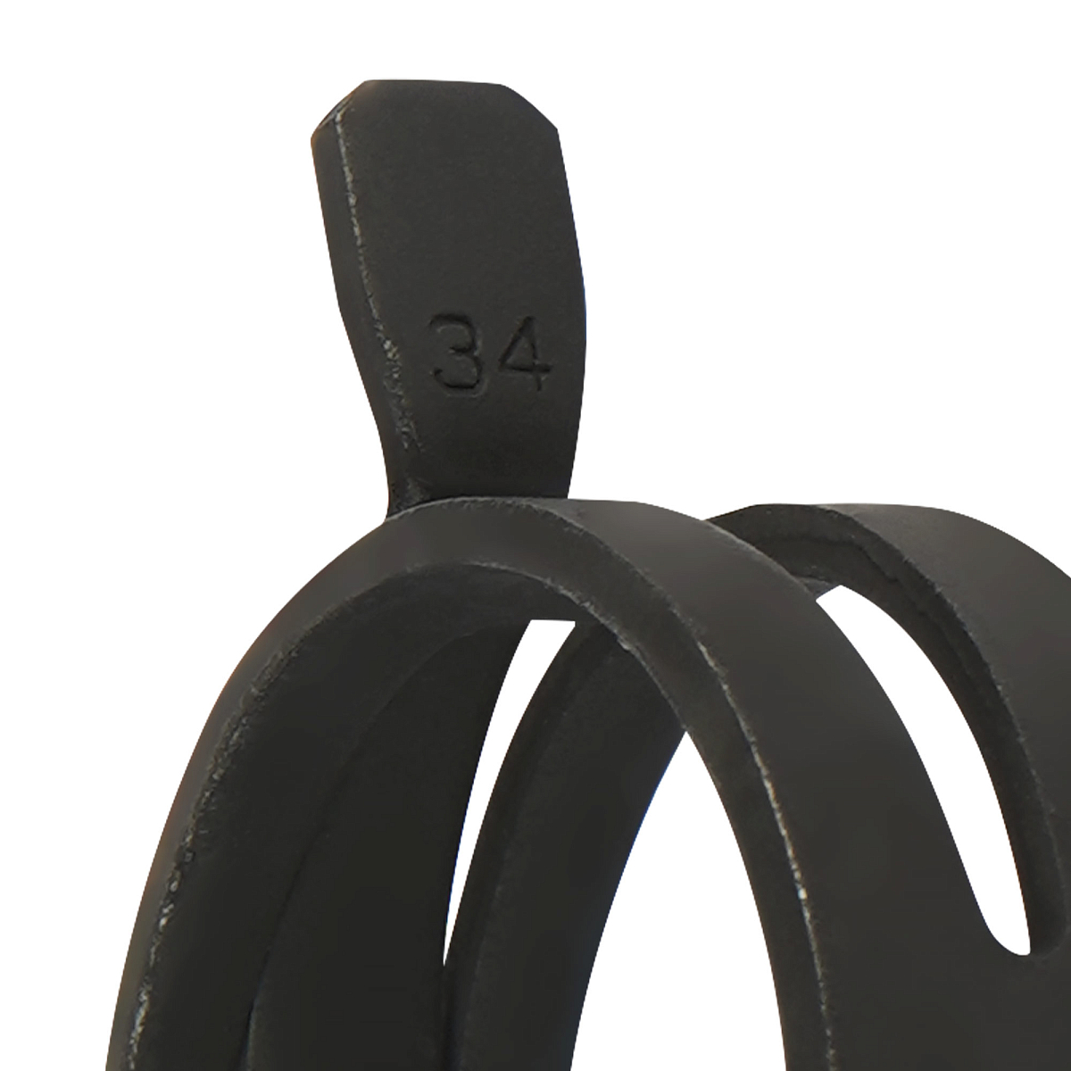 Хомут пружинный 34 (30,6-36,4/12мм), мин.33мм, самозажимной, хром-цинк(dacromet),черный