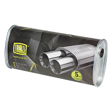 Глушитель универсальный (овальный) 131х221, L=485, d=50, смещение 45 мм (алюминизированная сталь)