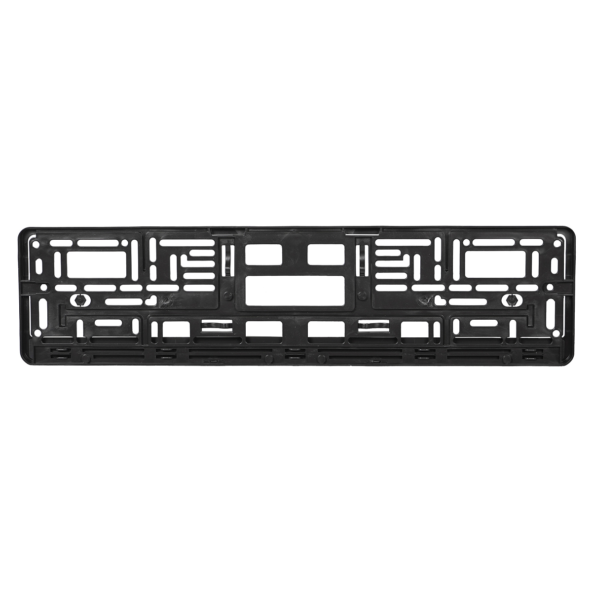 Рамка под номерной знак (без надписи) с нижней запорной планкой, черная
