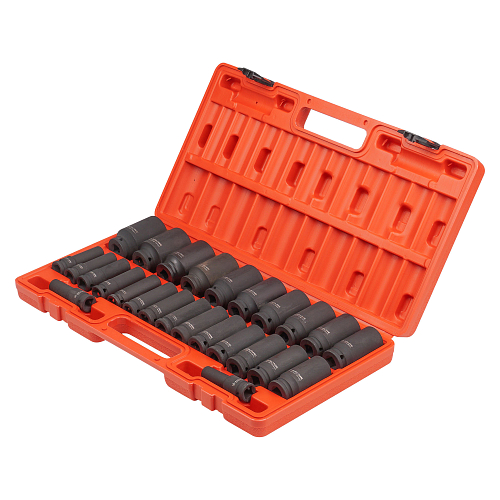 Набор головок ударных 1/2"DR L=78мм, 26пр. (10-36мм) пласт.кейс.