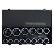 Набор головок ударных 1"DR L=90мм, 14пр. (22-60мм) металл.кейс МП-серия